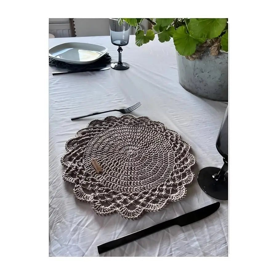 Kattausliina Crochet - Lahja ja Sisustus Juuttisäkki