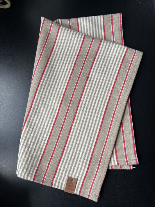 Keittiöpyyhe Punaraita - Lahja ja Sisustus Juuttisäkki