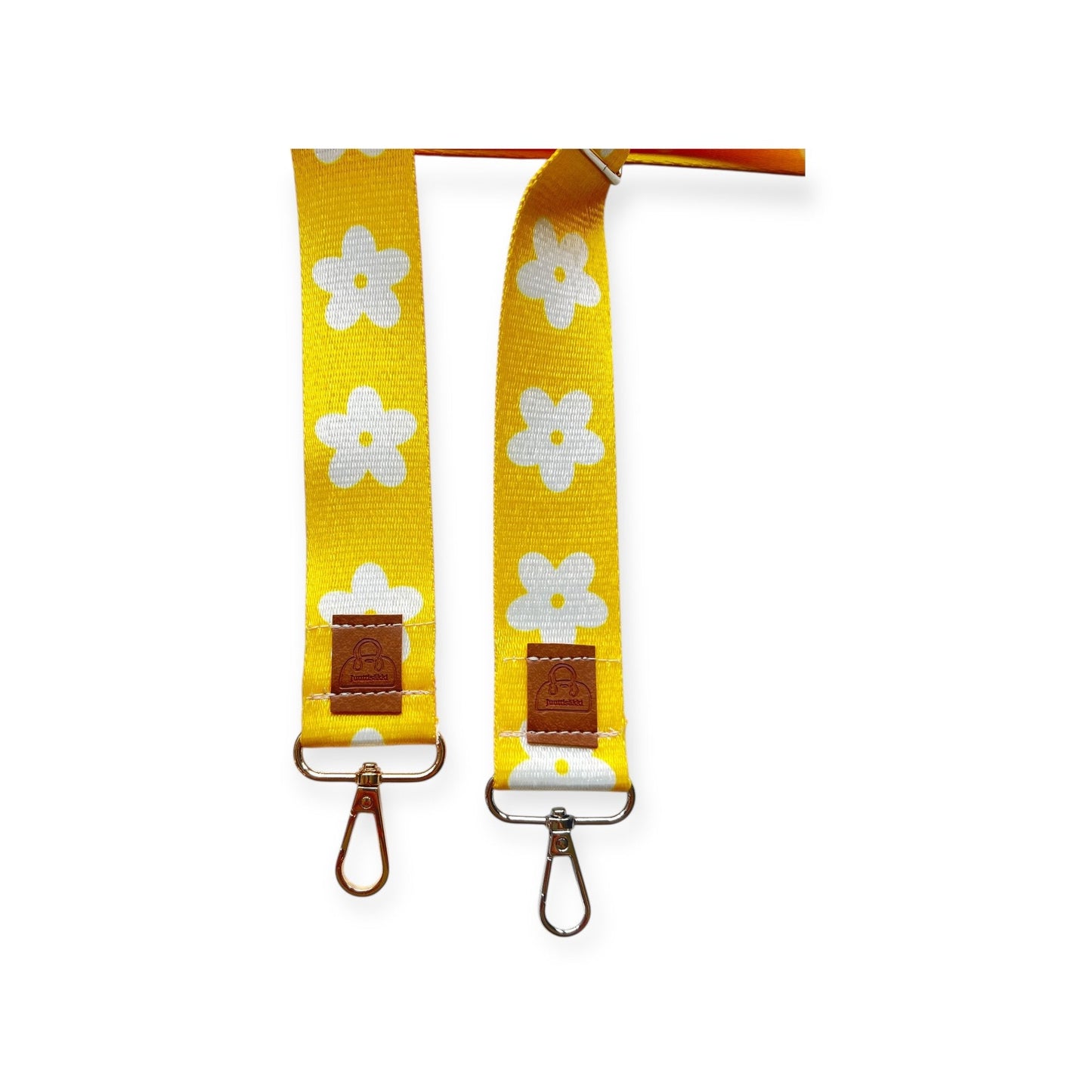 Laukun Olkahihna - Keltavalkokukka - Lahja ja Sisustus Juuttisäkki