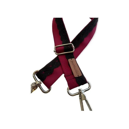 Olkahihna Viininpunainen pitsillä - Lahja ja Sisustus Juuttisäkki