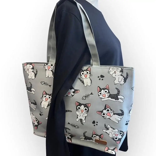 Olkalaukku Kissa - Lahja ja Sisustus Juuttisäkki