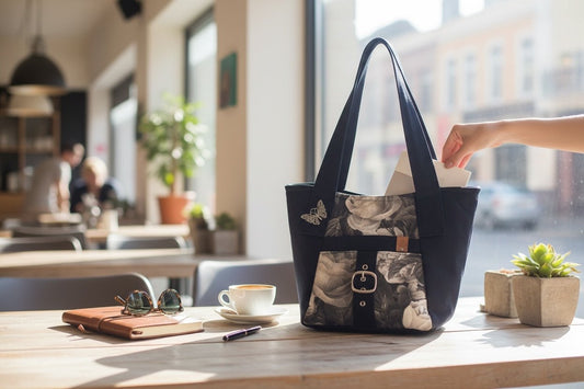 Olkalaukku Valkoruusu - Lahja ja Sisustus Juuttisäkki