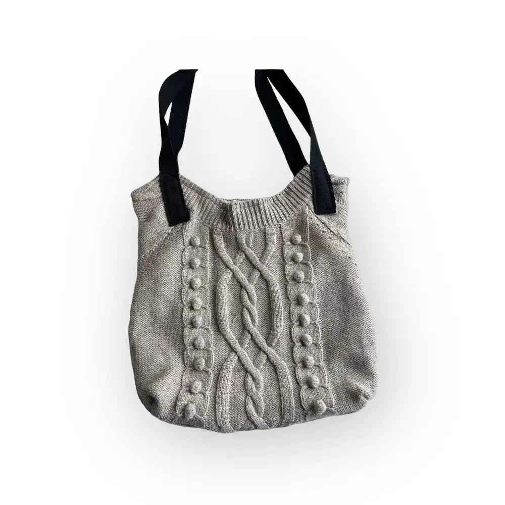 Palmikkoneule kassi - Lahja ja Sisustus Juuttisäkki