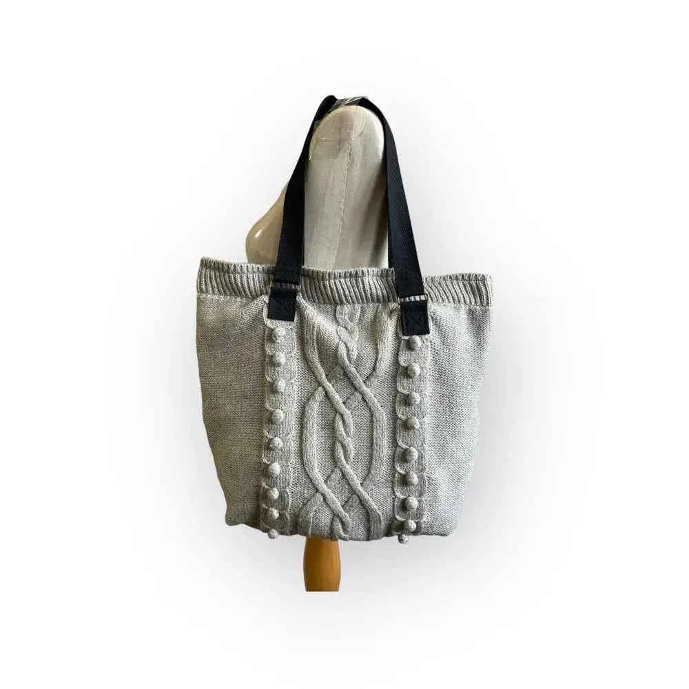 Palmikkoneule kassi - Lahja ja Sisustus Juuttisäkki