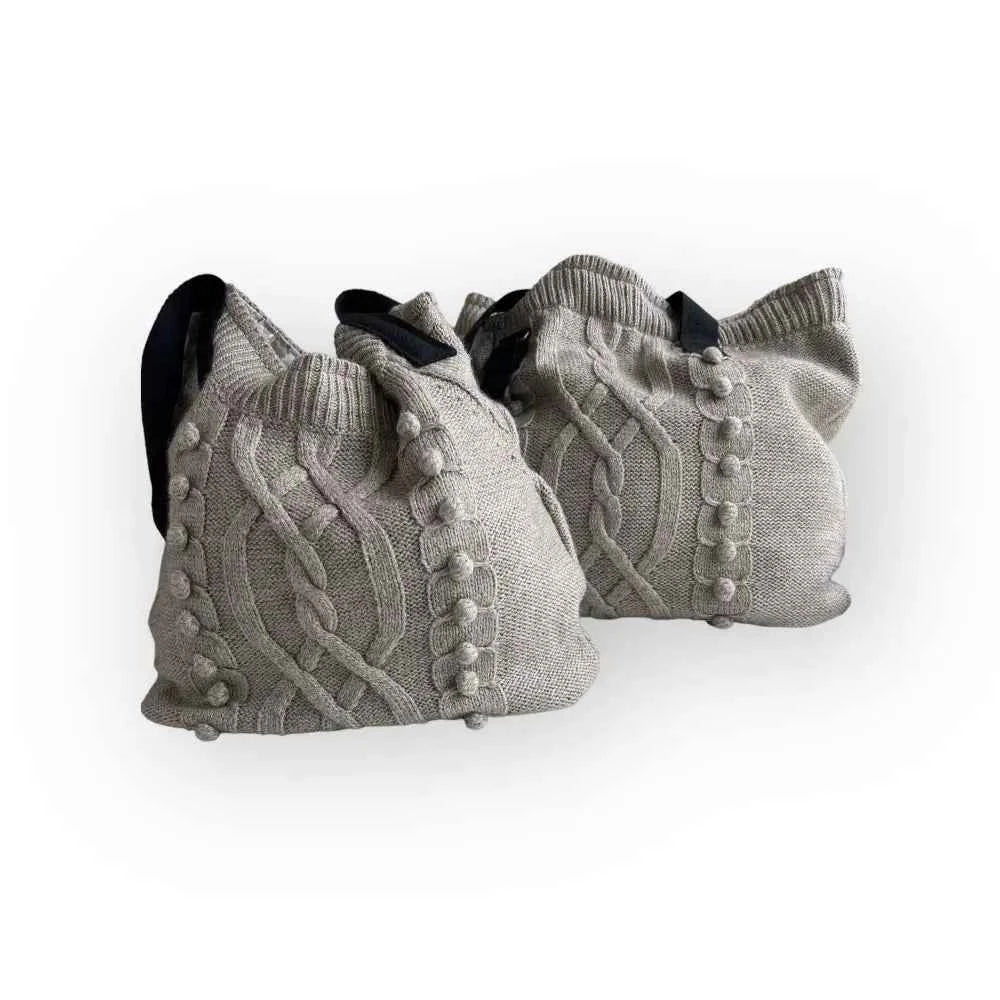 Palmikkoneule kassi - Lahja ja Sisustus Juuttisäkki