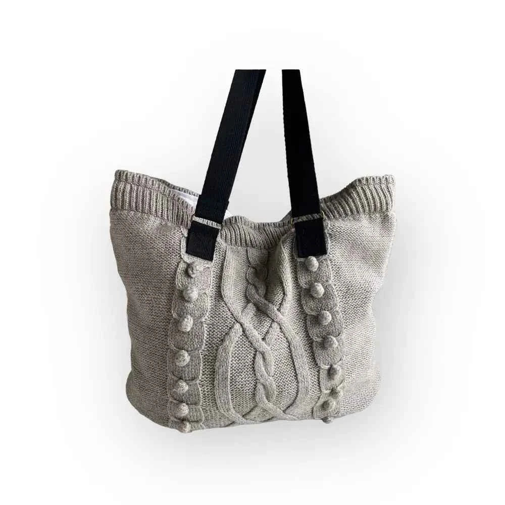 Palmikkoneule kassi - Lahja ja Sisustus Juuttisäkki