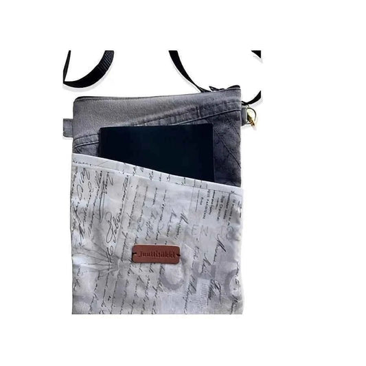 Pieni harmaa olkalaukku - Lahja ja Sisustus Juuttisäkki