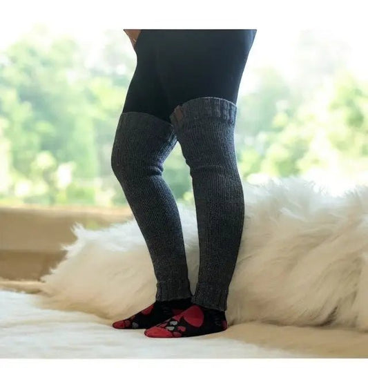 Pitkät Harmaat säärystimet - Lahja ja Sisustus Juuttisäkki