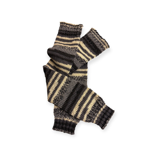 Pitkät säärystimet Harmaaraita - Lahja ja Sisustus Juuttisäkki -