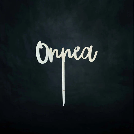 Puinen Onnea - kakkukoriste - Lahja ja Sisustus Juuttisäkki