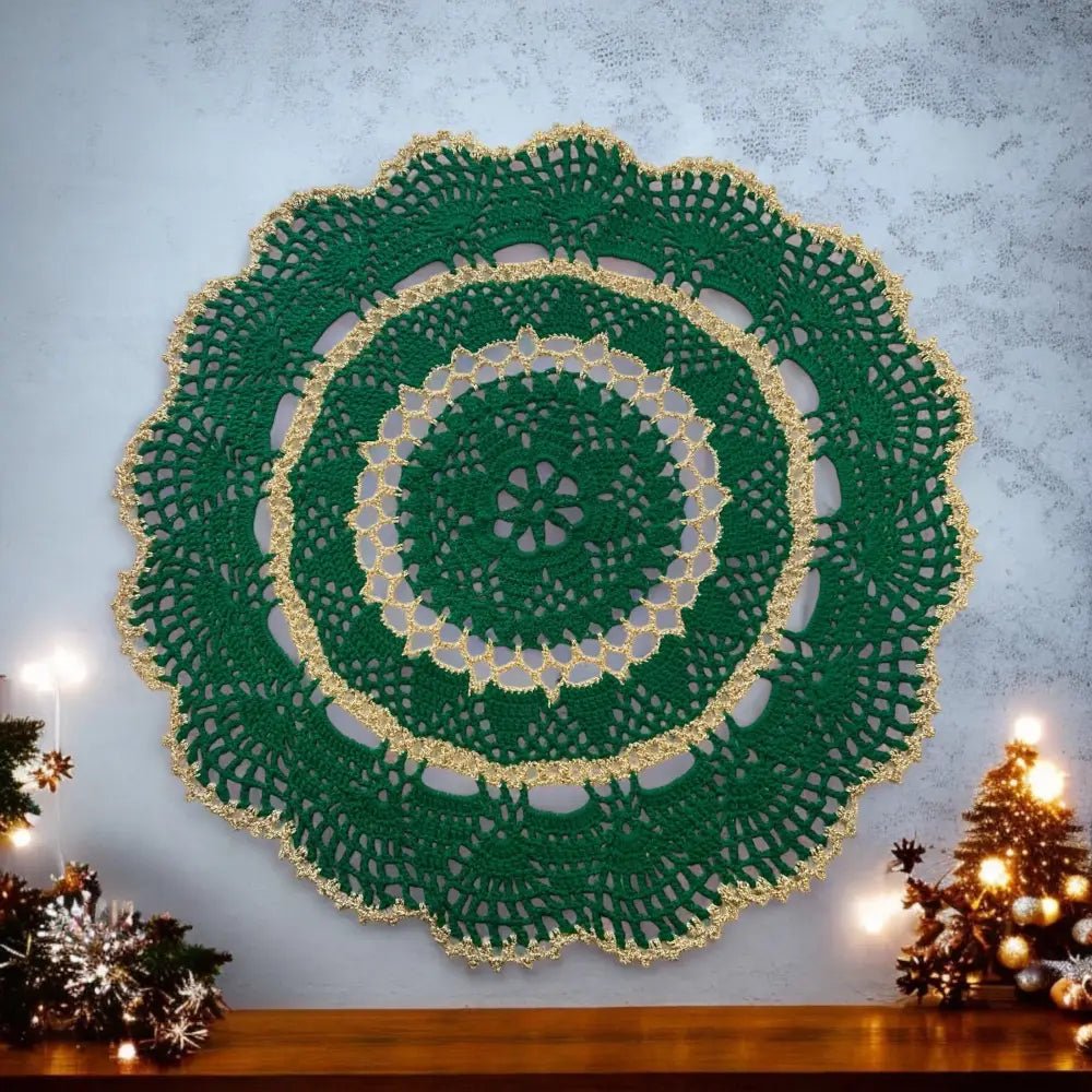 Virkattu liina Vihreä - Lahja ja Sisustus Juuttisäkki