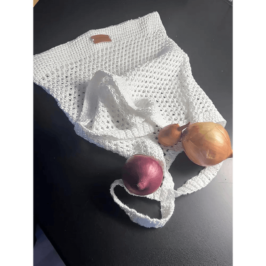 Virkattu Verkkokassi - Lahja ja Sisustus Juuttisäkki