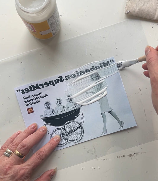 Kuvan siirto kankaalle liiman avulla