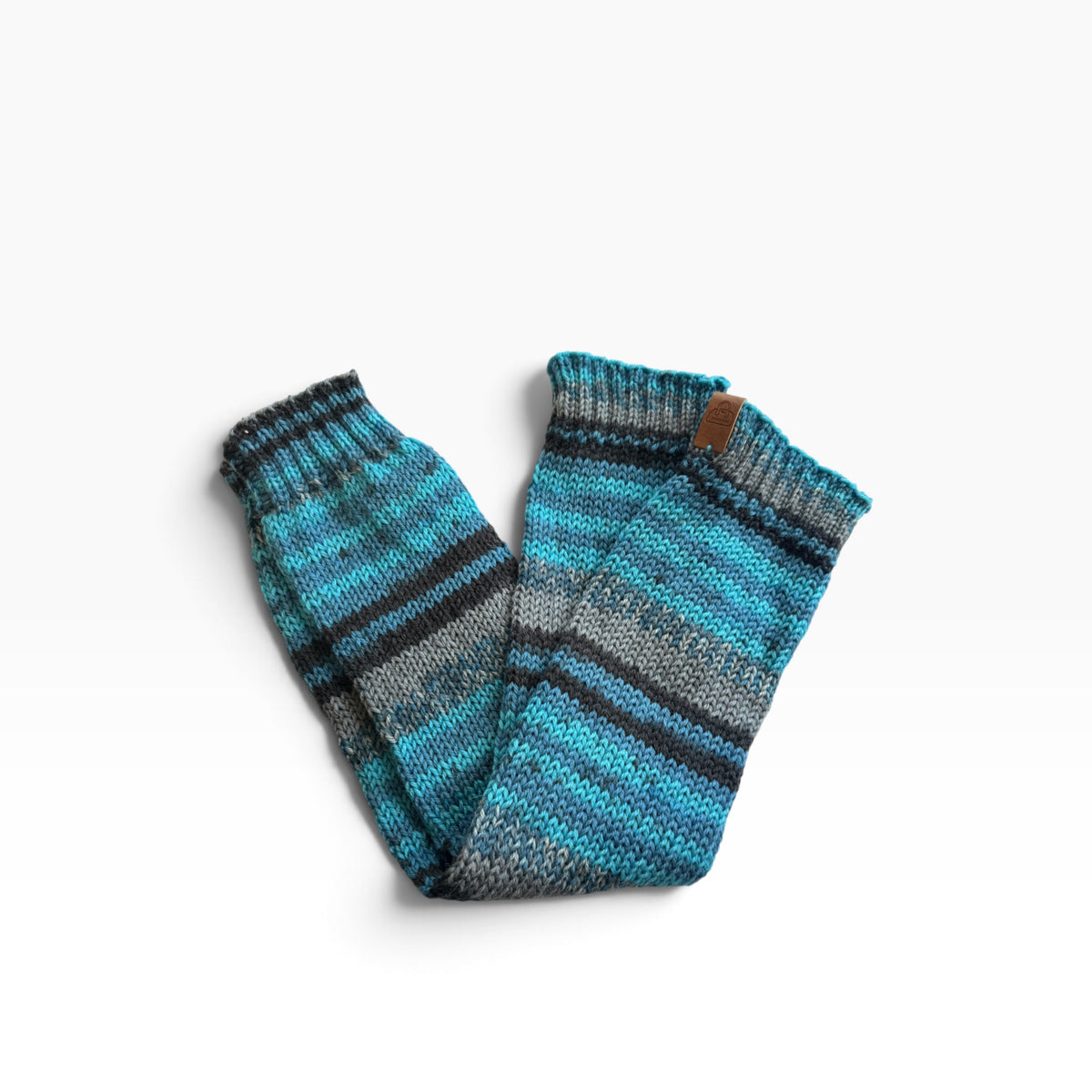 Long leg warmers Blue Stripe
