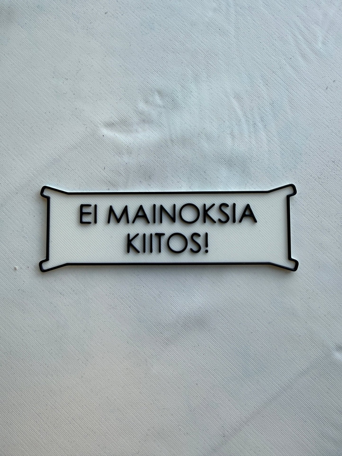 Ei mainoksia kiitos! - kyltti - Lahja ja Sisustus Juuttisäkki