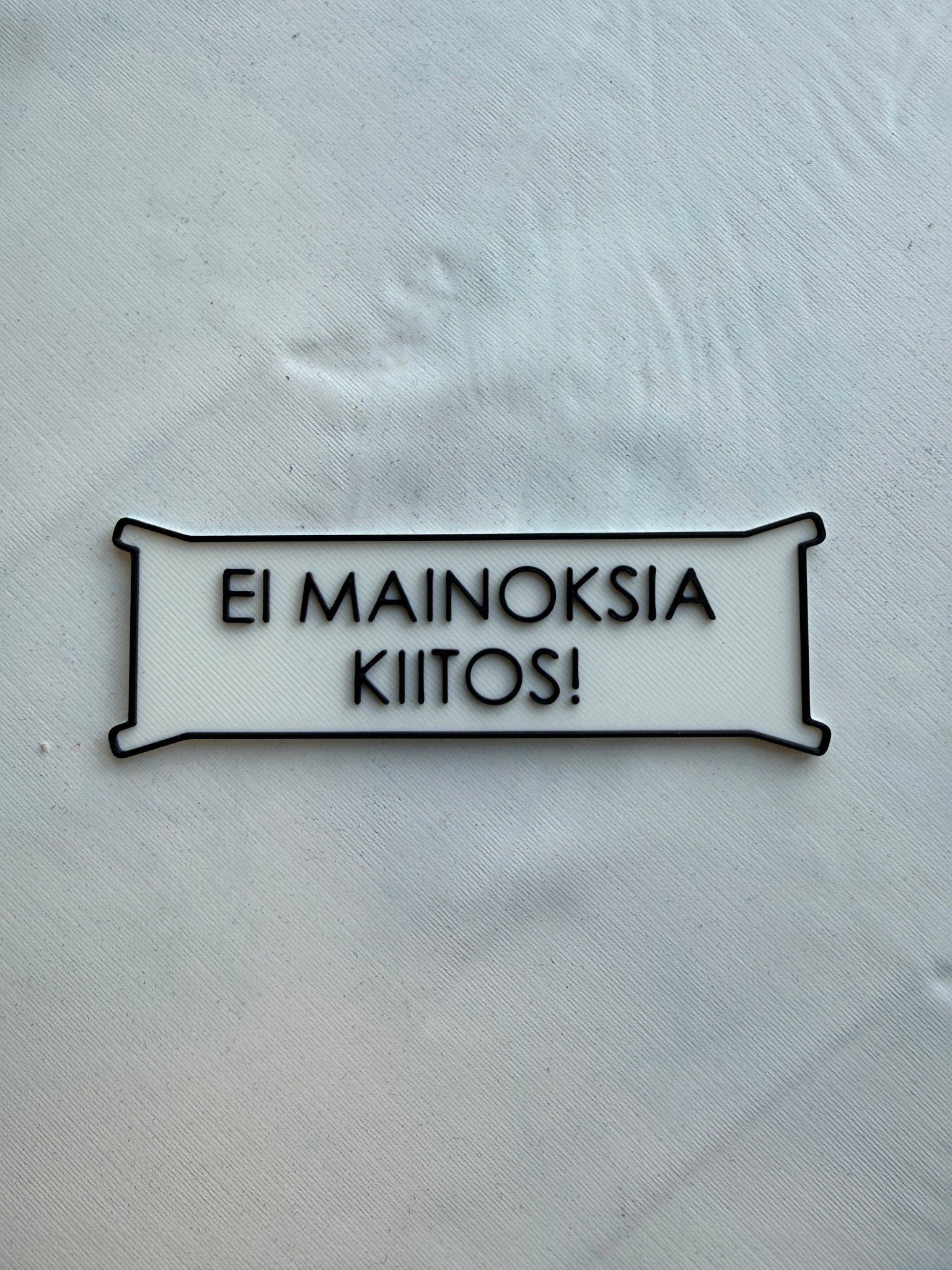 Ei mainoksia kiitos! - kyltti - Lahja ja Sisustus Juuttisäkki