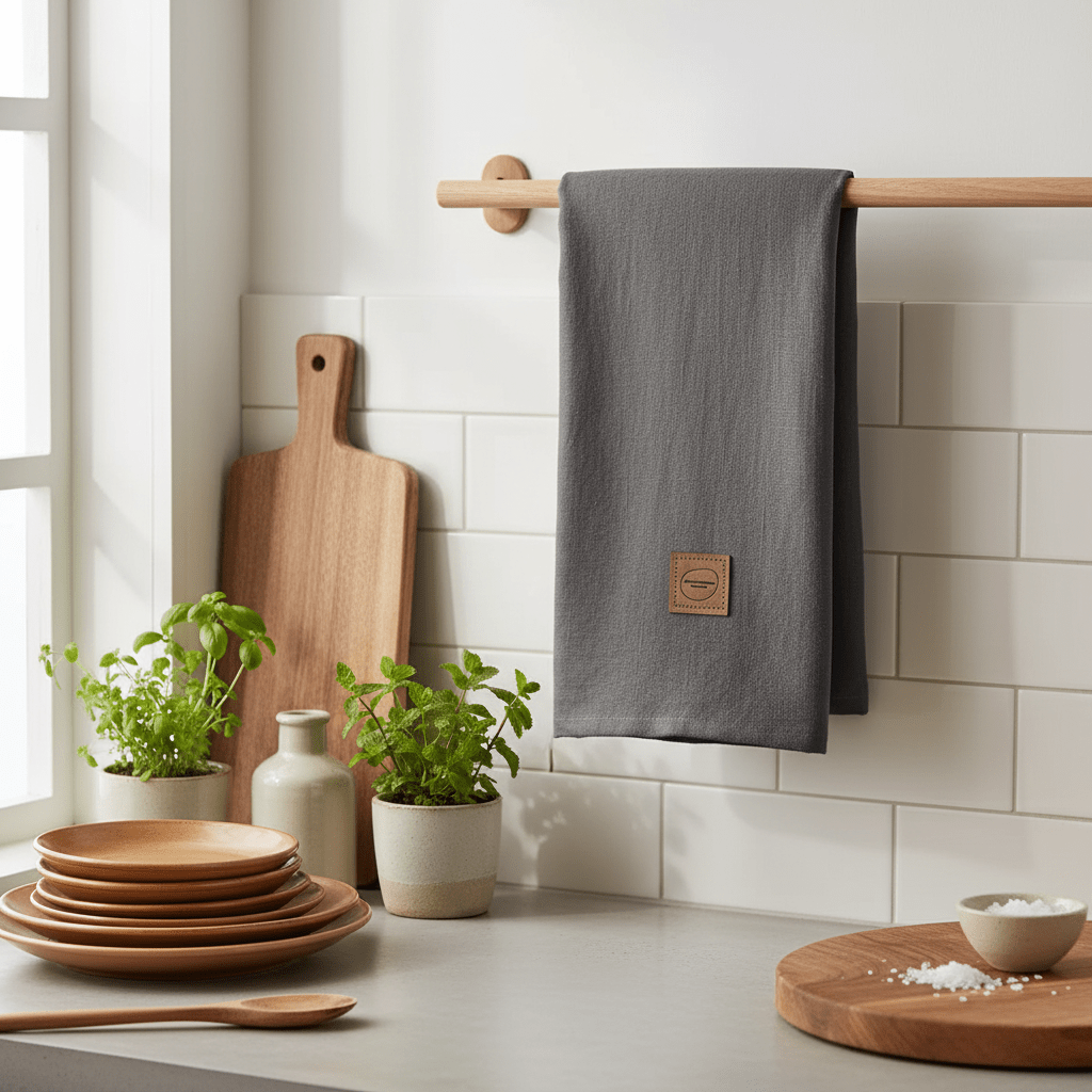 Keittiöpyyhe modernissa keittiössä