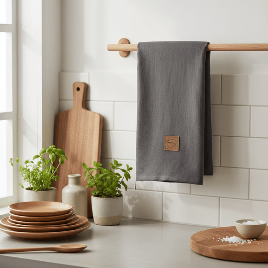 Keittiöpyyhe modernissa keittiössä