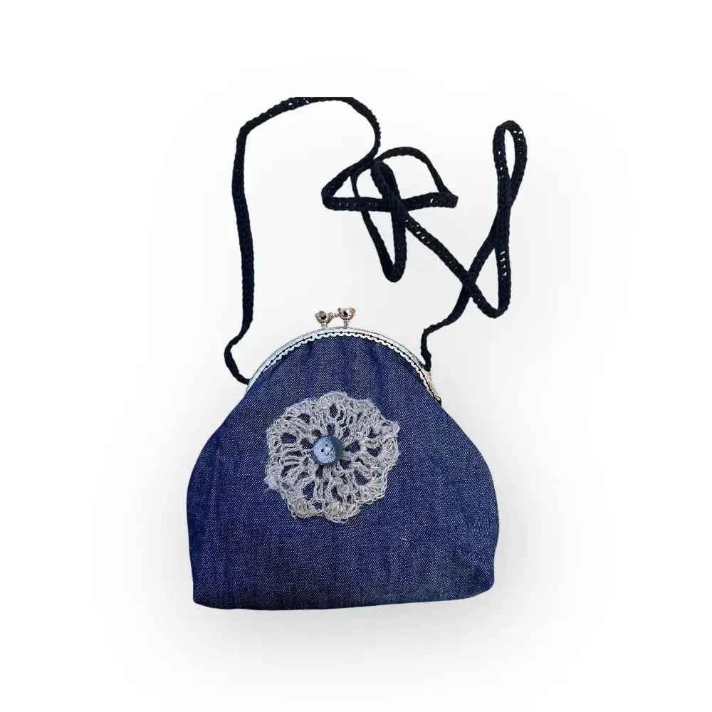 Kukkarolaukku Farkkukukka - Lahja ja Sisustus Juuttisäkki