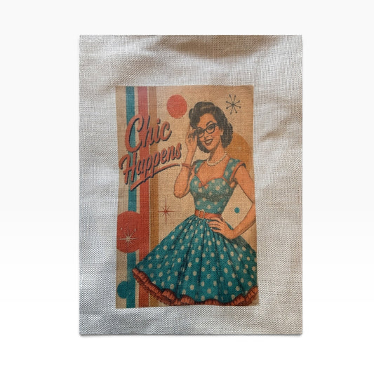 Meikkipussi Vintage -Lahja ja Sisustus Juuttisäkki