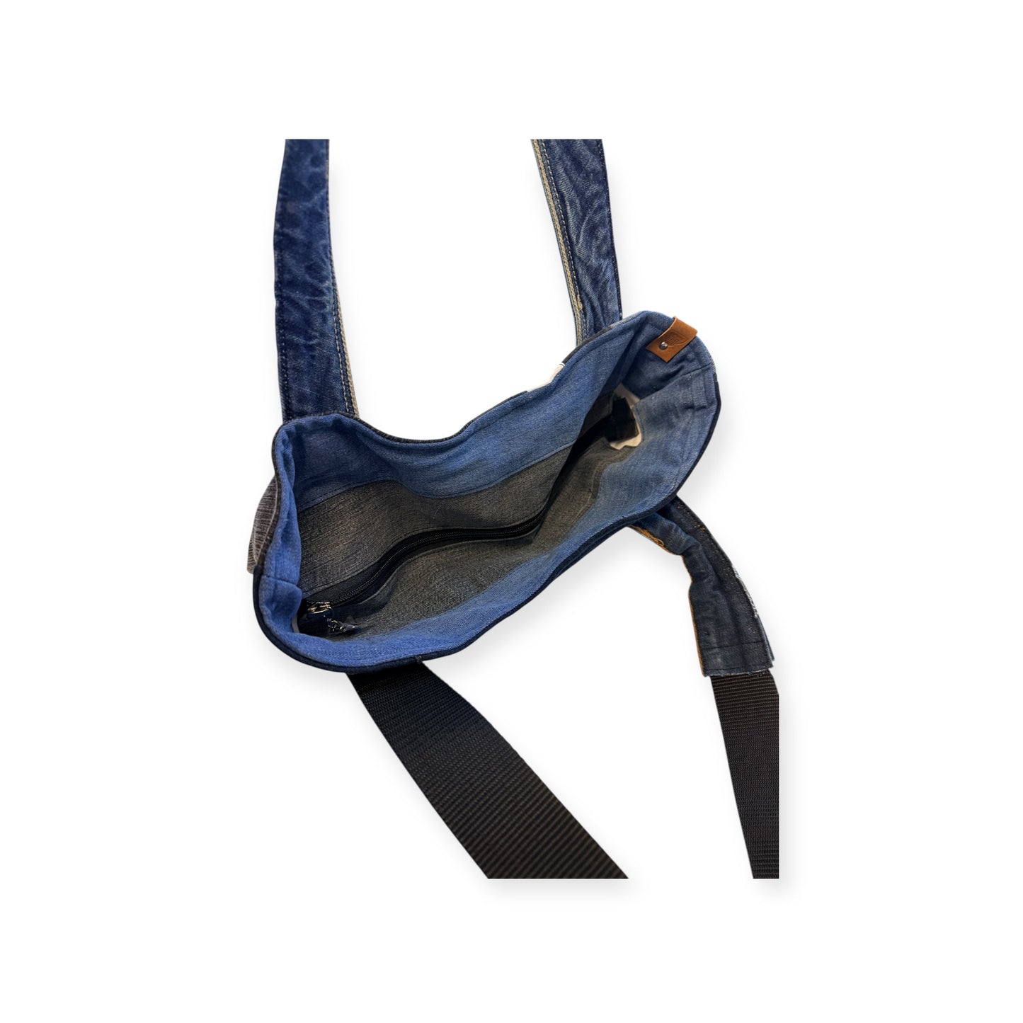 Olkalaukku Farkkuraita - Lahja ja Sisustus Juuttisäkki