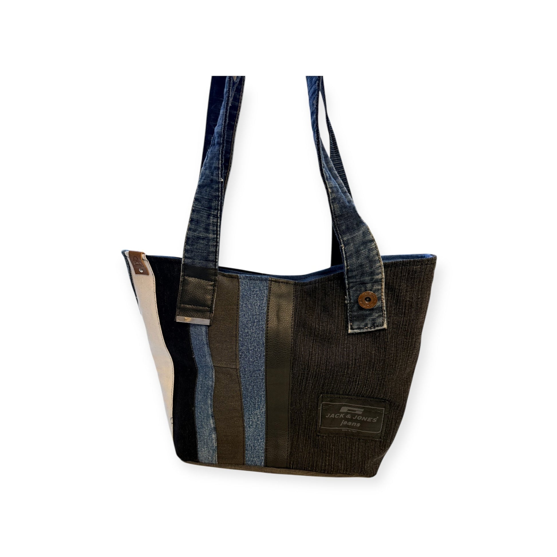 Olkalaukku Farkkuraita - Lahja ja Sisustus Juuttisäkki