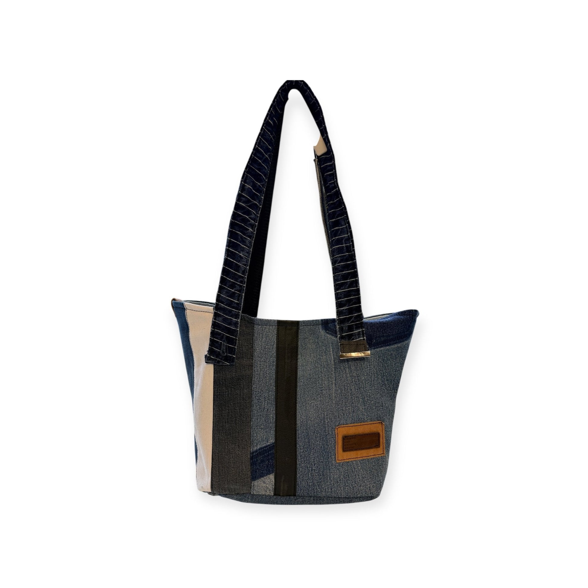 Olkalaukku Farkkuraita - Lahja ja Sisustus Juuttisäkki