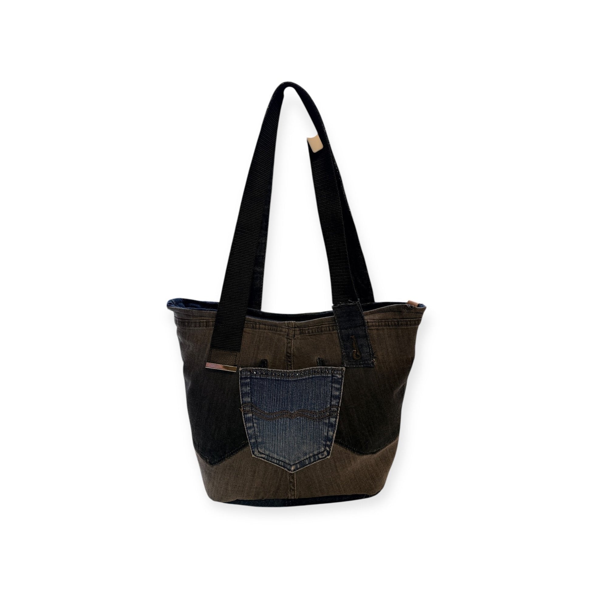 Olkalaukku Farkkuraita - Lahja ja Sisustus Juuttisäkki