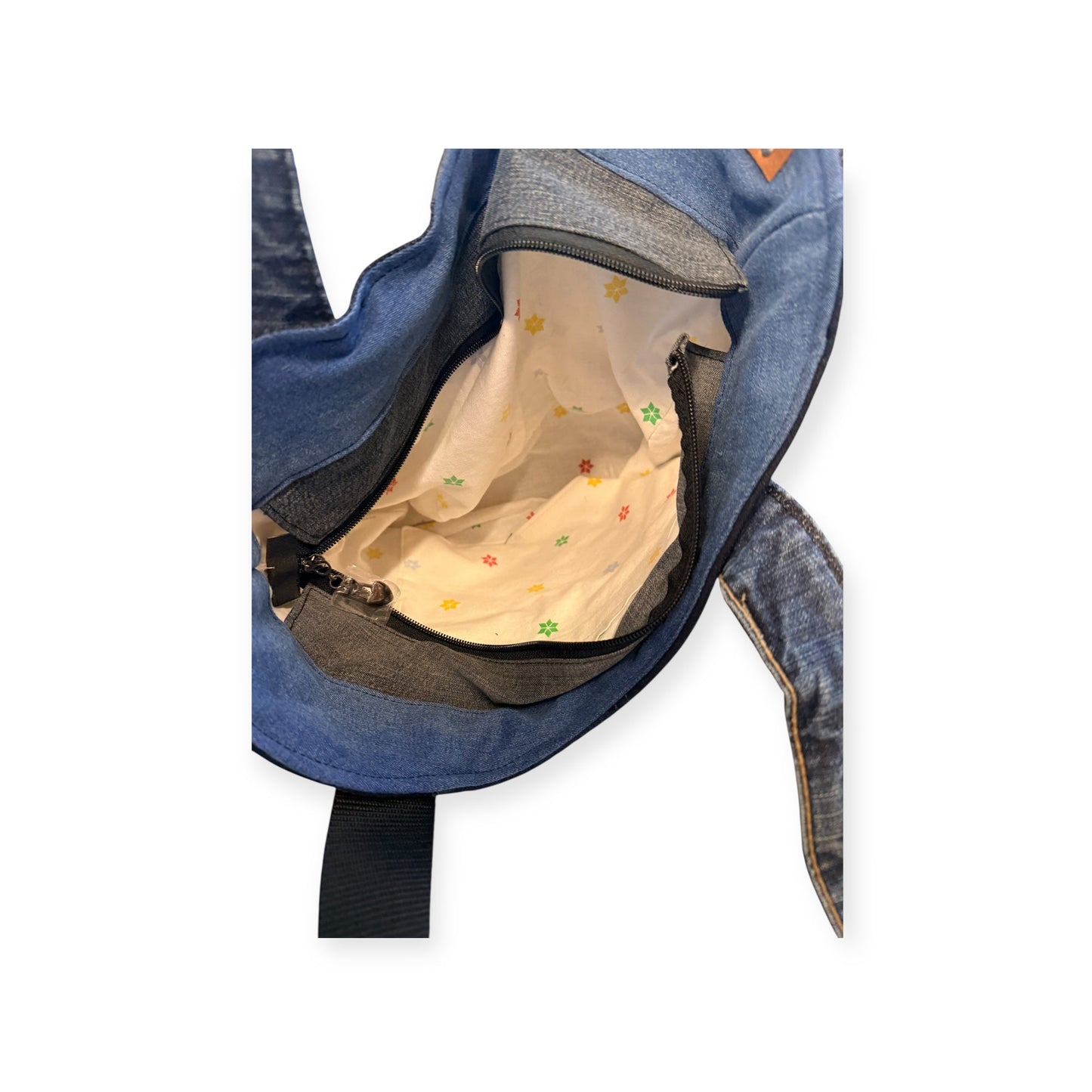 Olkalaukku Farkkuraita - Lahja ja Sisustus Juuttisäkki