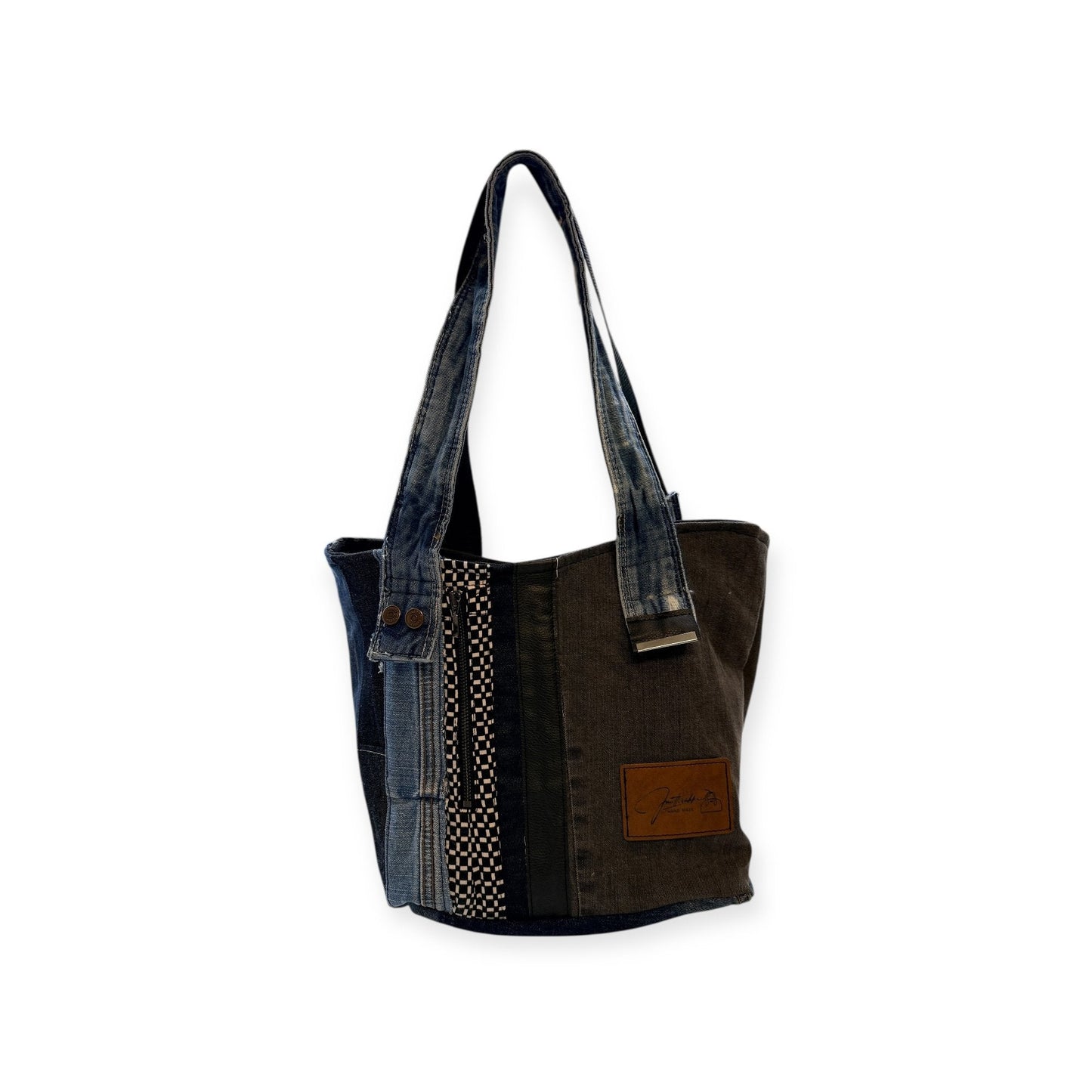 Olkalaukku Farkkuraita - Lahja ja Sisustus Juuttisäkki