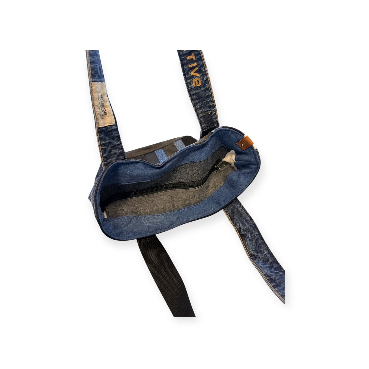 Olkalaukku Farkkuraita - Lahja ja Sisustus Juuttisäkki