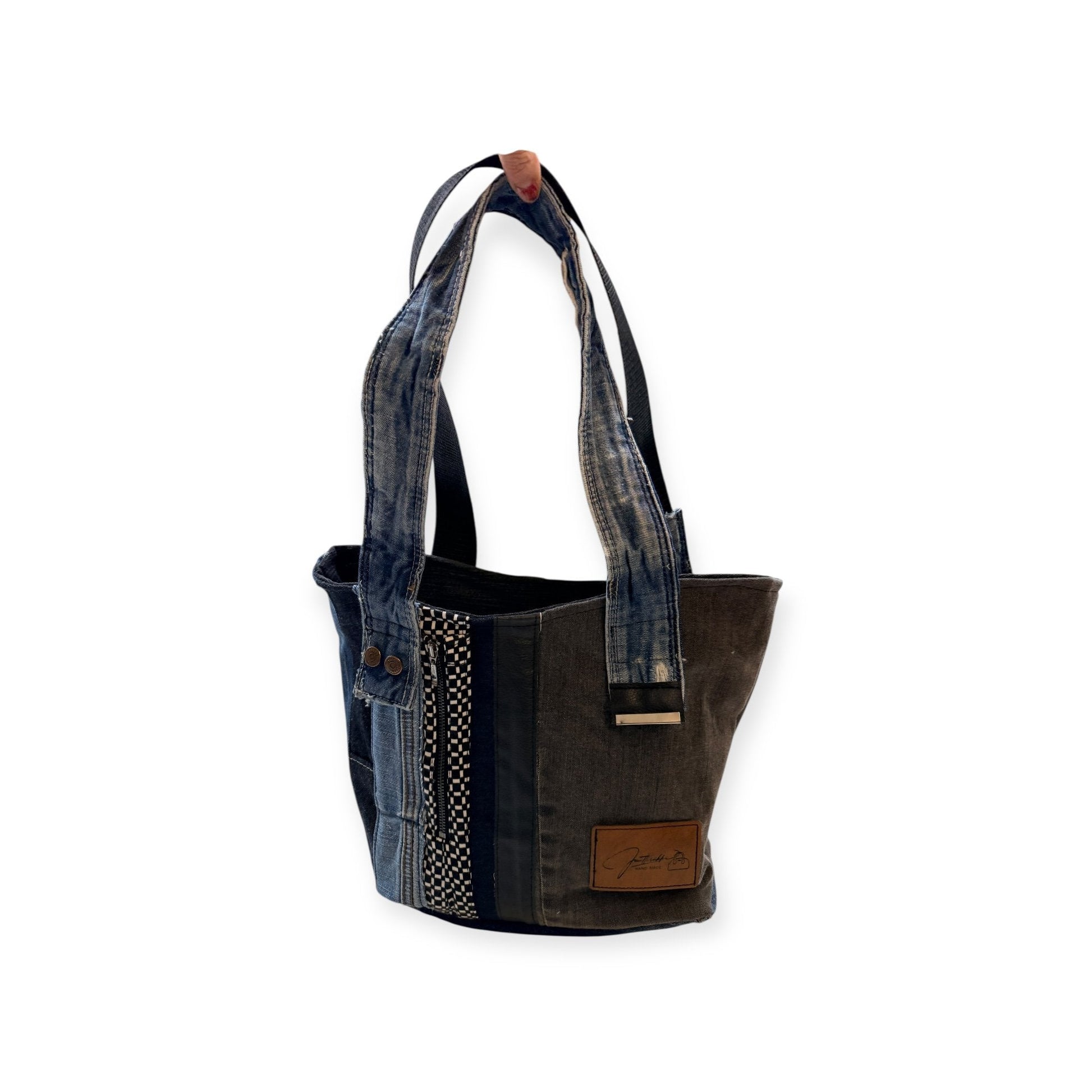 Olkalaukku Farkkuraita - Lahja ja Sisustus Juuttisäkki