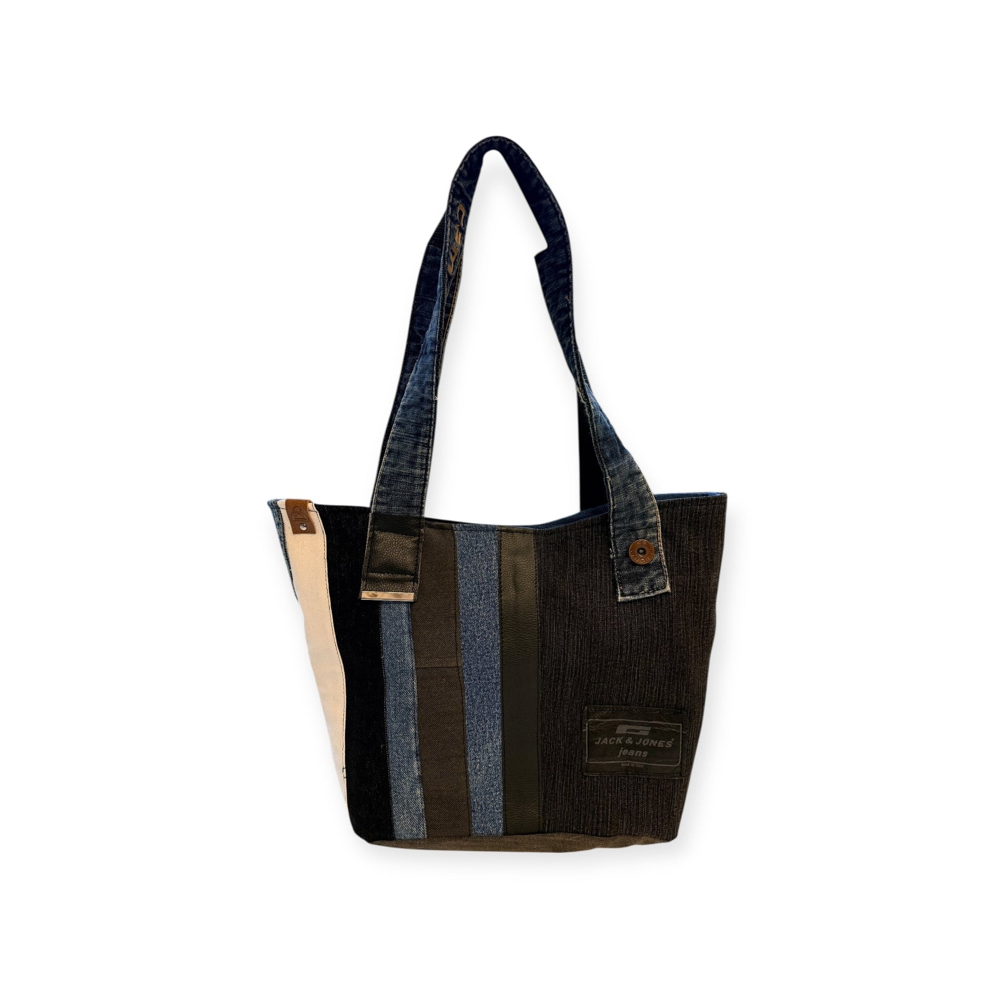 Olkalaukku Farkkuraita - Lahja ja Sisustus Juuttisäkki