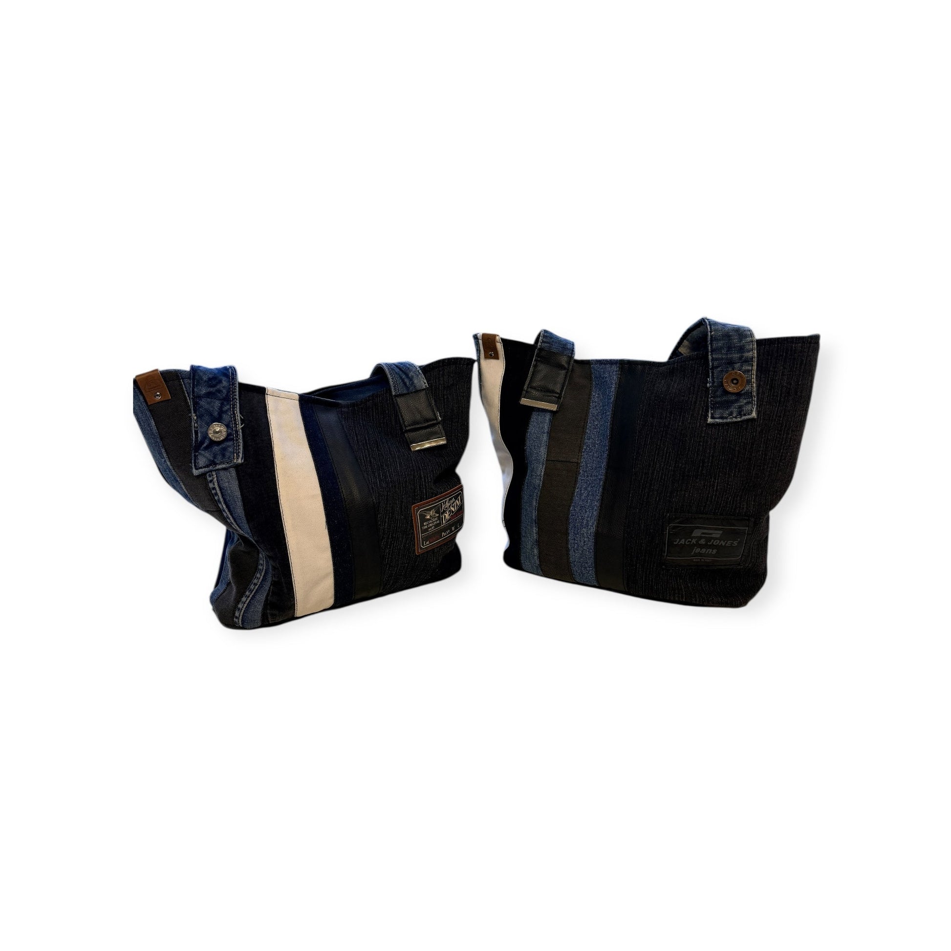 Olkalaukku Farkkuraita - Lahja ja Sisustus Juuttisäkki