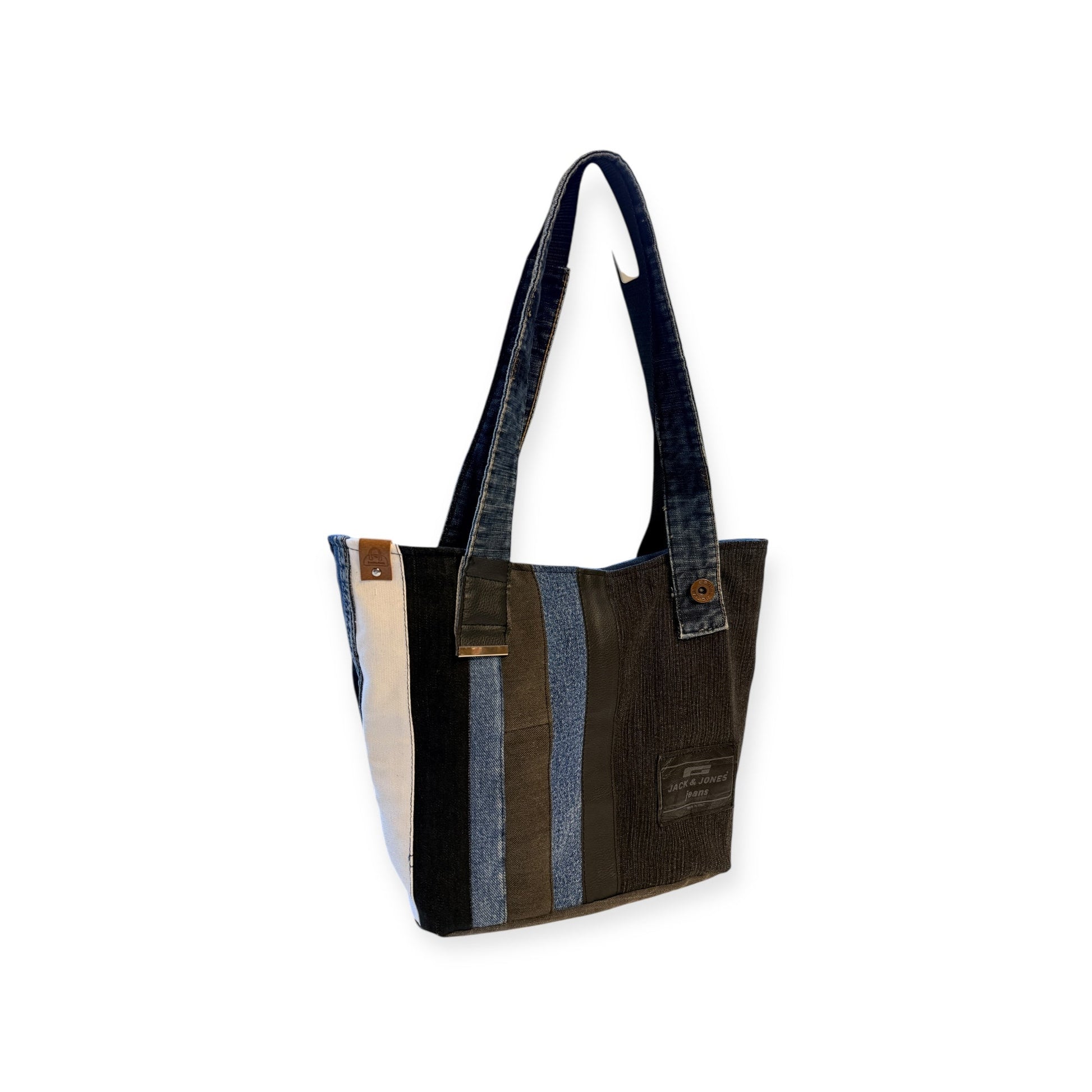 Olkalaukku Farkkuraita - Lahja ja Sisustus Juuttisäkki