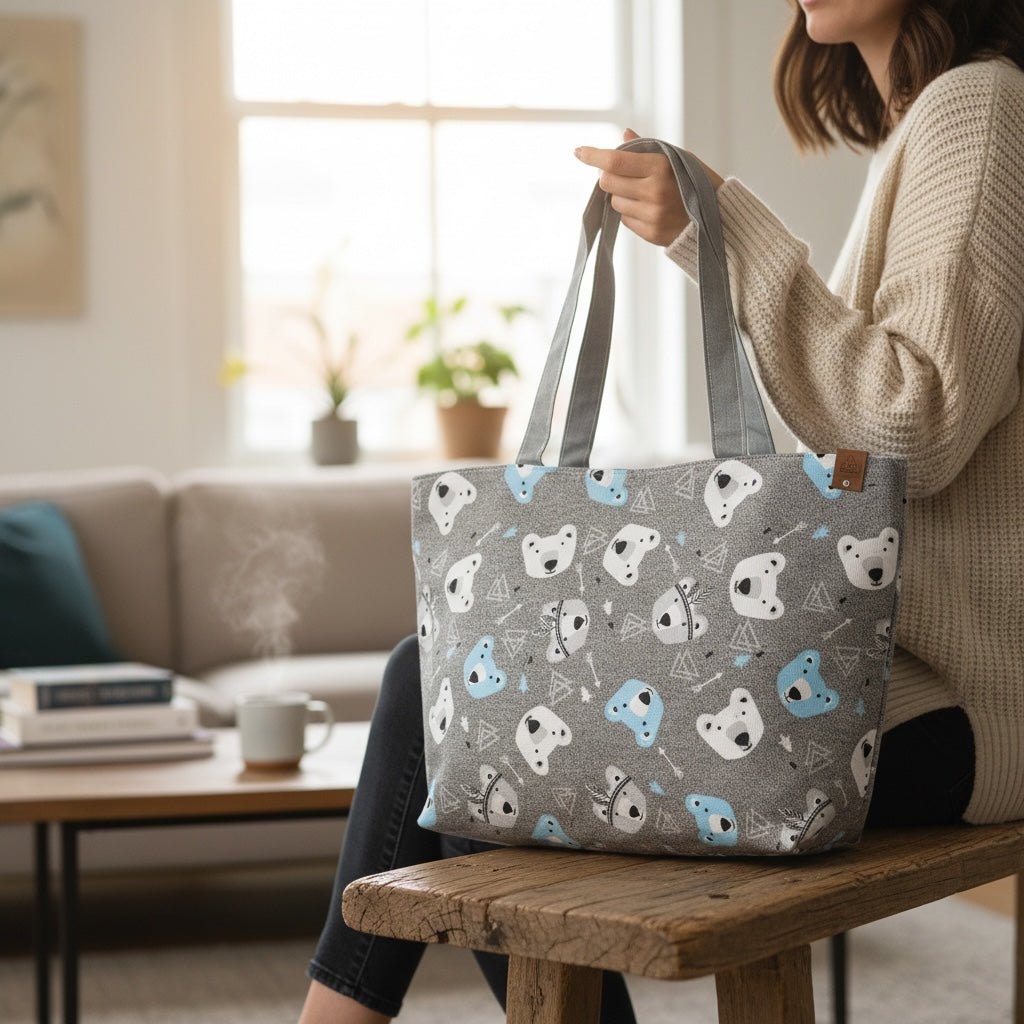 Olkalaukku Karhu - Lahja ja Sisustus Juuttisäkki