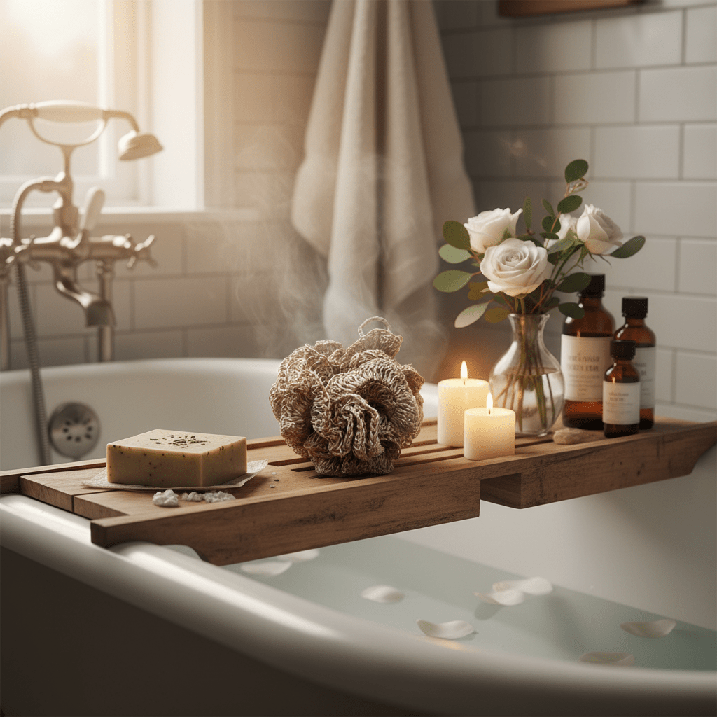 Pesukukka kylpyammeen reunalla