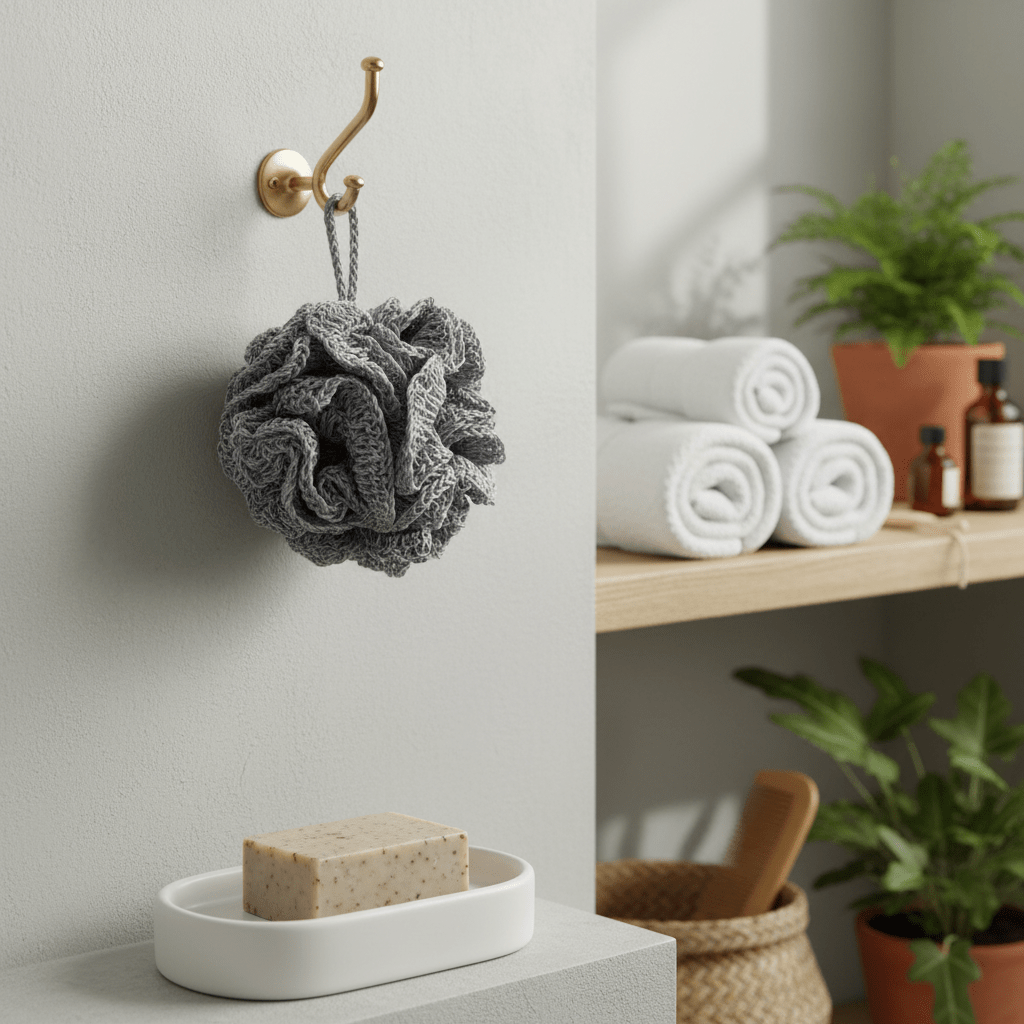 Pesukukka koukkuun ripustettuna