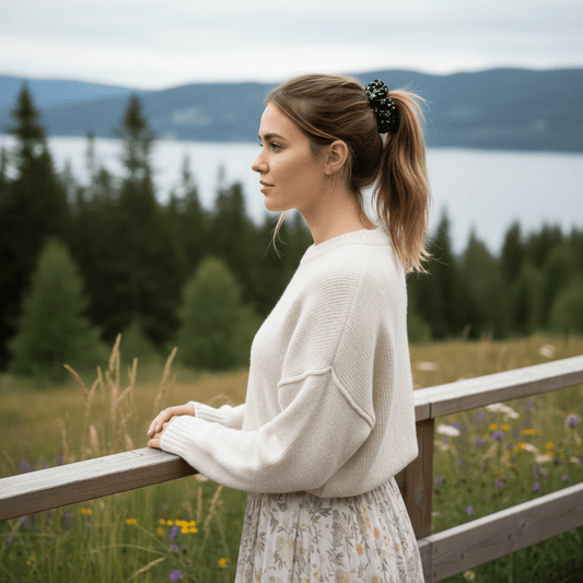 Pilkkua, ruutua ja kukkaa scrunchiet - lifestyle