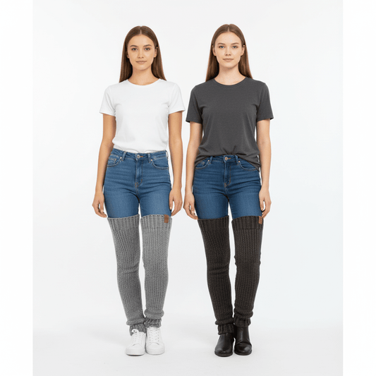 Pitkät harmaat säärystimet - puolireisi