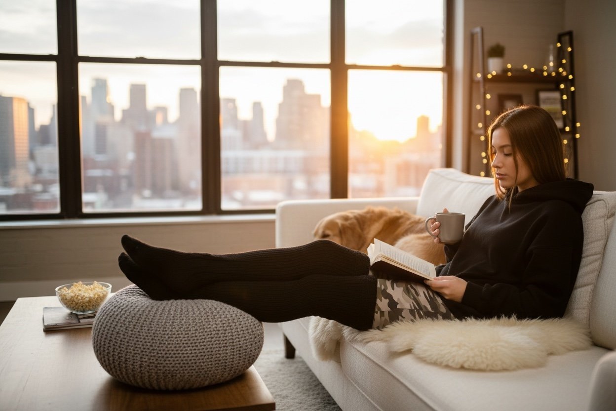 Pitkät villasukat - Lahja ja Sisustus Juuttisäkki