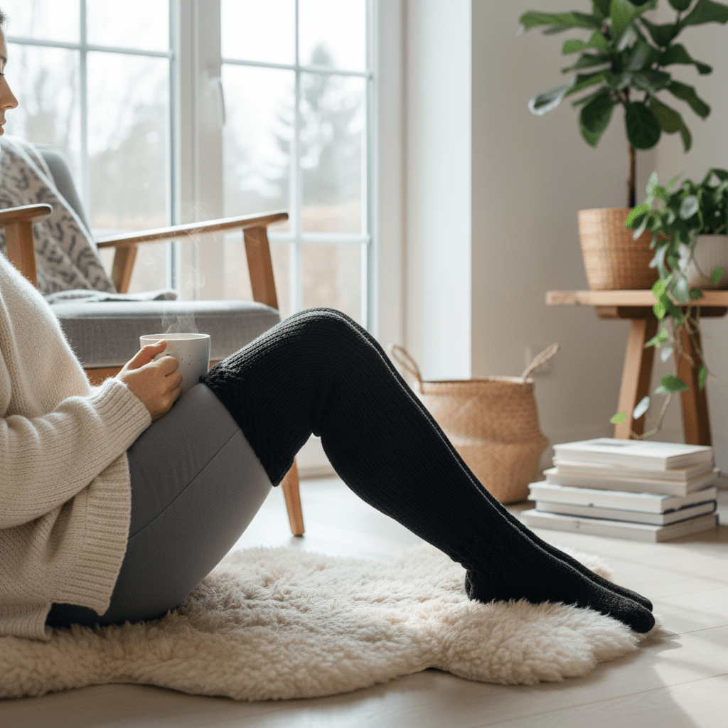 Pitkät villasukat lifestyle - aamuhetki