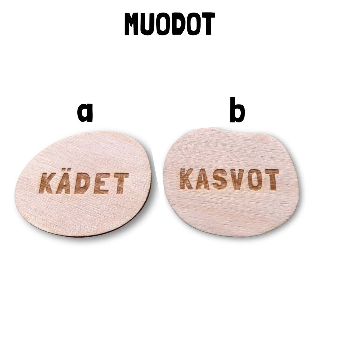 Puinen pyyhemerkki - Lahja ja Sisustus Juuttisäkki