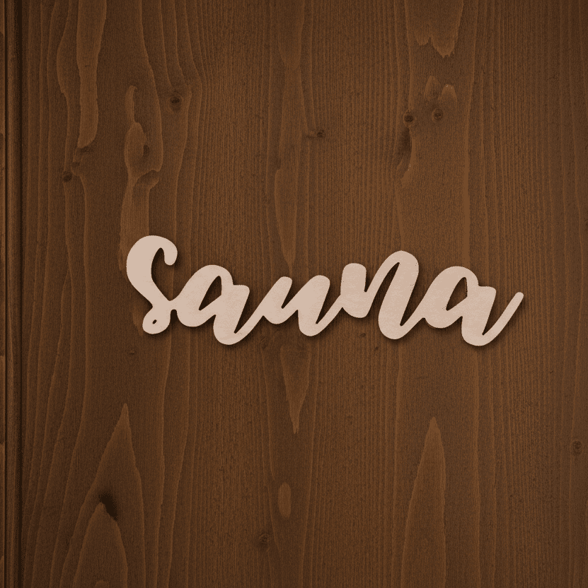 Puinen sauna - kyltti - Lahja ja Sisustus Juuttisäkki