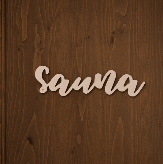 Puinen sauna - kyltti - Lahja ja Sisustus Juuttisäkki