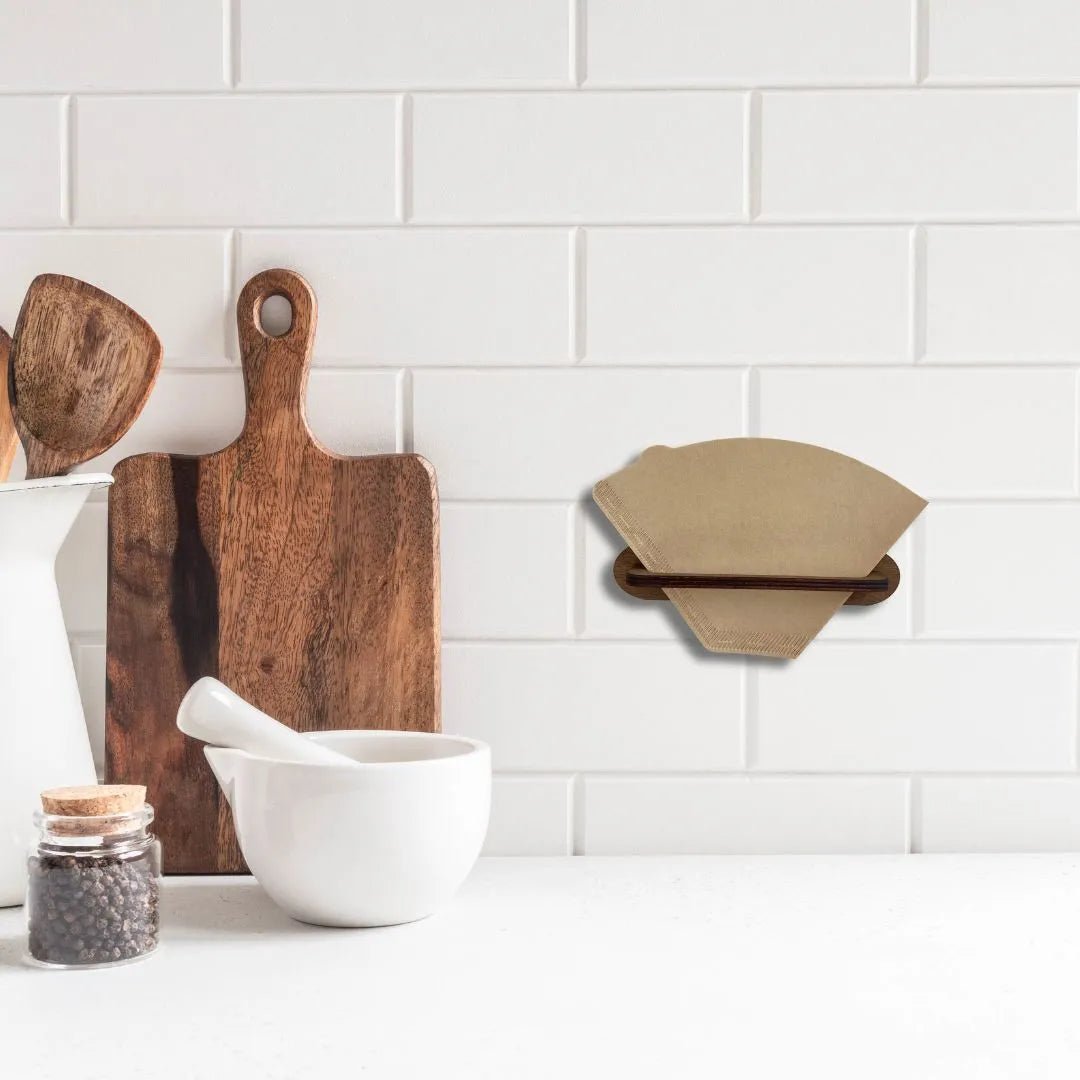 Seinään kiinnitettävä suodatinpussiteline - Lahja ja Sisustus Juuttisäkki