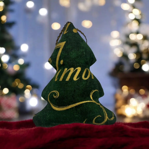 Cotton-filled Christmas tree ornament