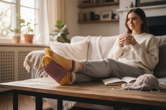 Villasukat Alma - käsin kudotut sukat naisille - Lahja ja Sisustus Juuttisäkki