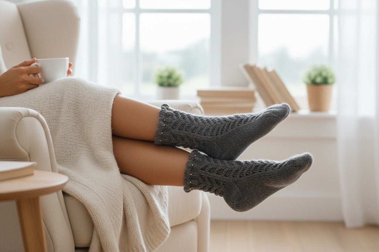 Villasukat Noora - Lahja ja Sisustus Juuttisäkki